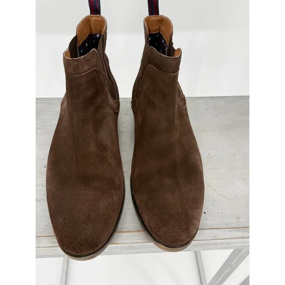 Ben Sherman Brown Suede Chelsea Leather Boots Men's Size 11 Casual Dress Ankle